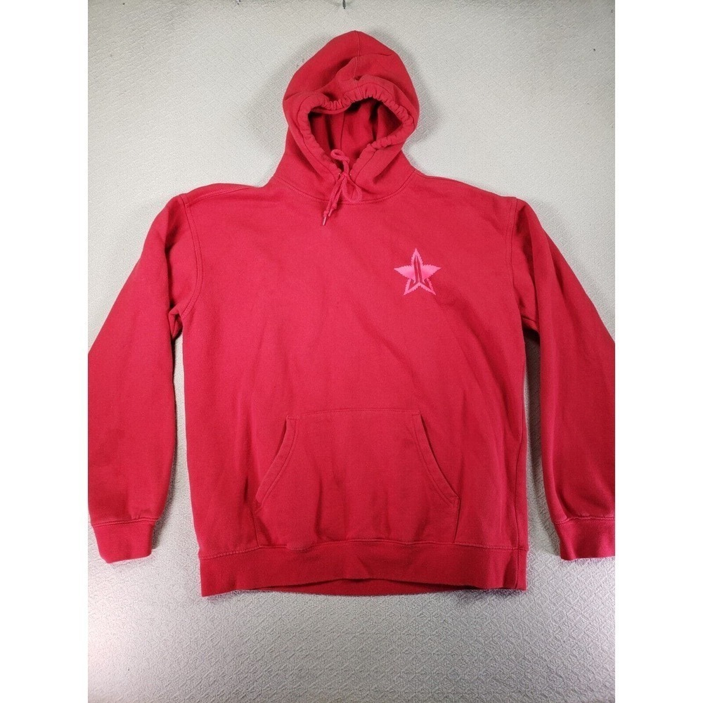 Jeffree Star Hoodie Mens Large Red Long Sleeve Drawstring Cotton Pullover Winter
